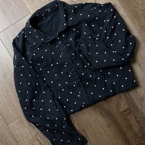 Star Print Button-Up Shirt